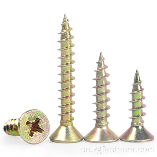 GB846 Grad 8.8 Color Zinc Cross Deculed Countersunk Head Tapping Screws